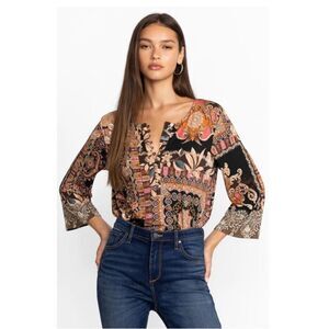 JOHNNY WAS Lace Print Floral Tunic Size L